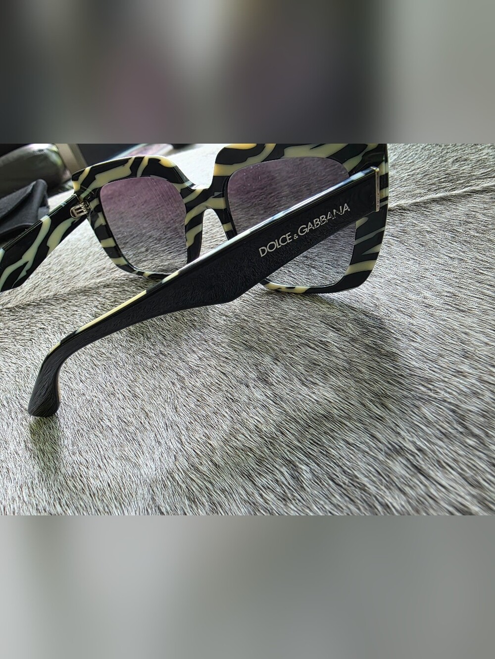 Dolce & Gabbana Zebra / Black Sun Glasses - Picture 4 of 11